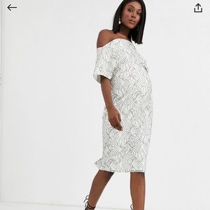Asos maternity off shoulder lace dress us 8 nwt